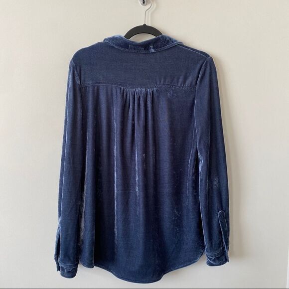Umgee-Crushed Velvet Button Down Long Sleeve - Picture 3 of 9